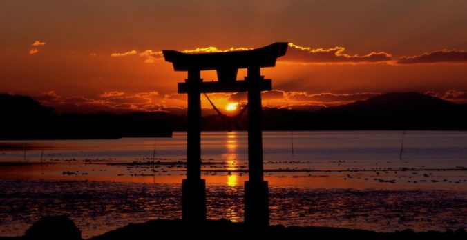 Japan und Whisky Sonnenuntergang